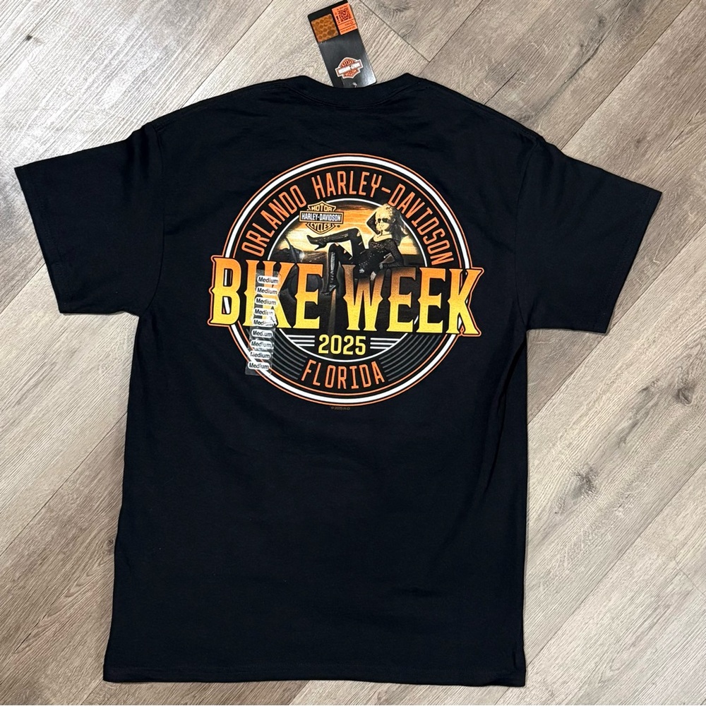 Harley-Davidson Black Short Sleeve Bike Week 2025 Graphic Tee
